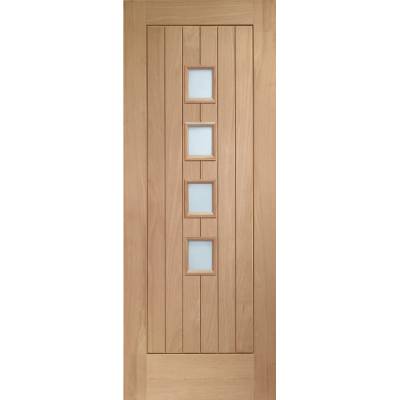 Oak Suffolk 4 Light Internal Door Wooden Timber Interior - Door Size, HxW: 